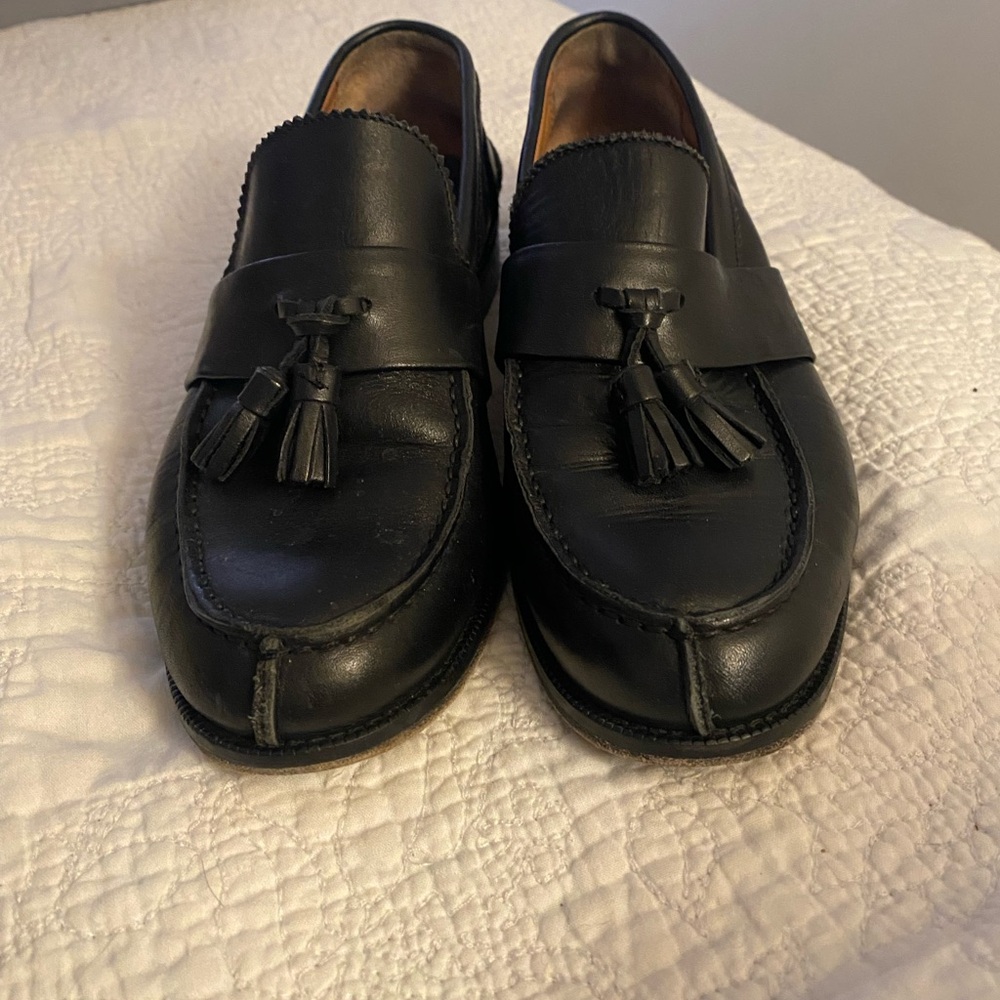 Black leather loafers - hand made in Italy